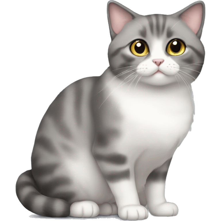 Gray munchkin cat sitting  emoji