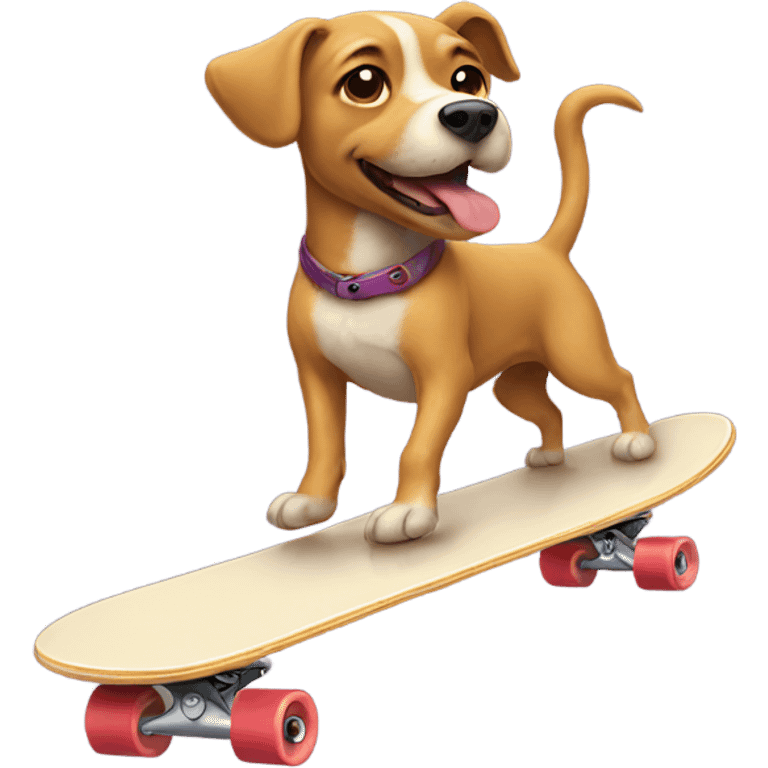 Dog riding a skateboard emoji