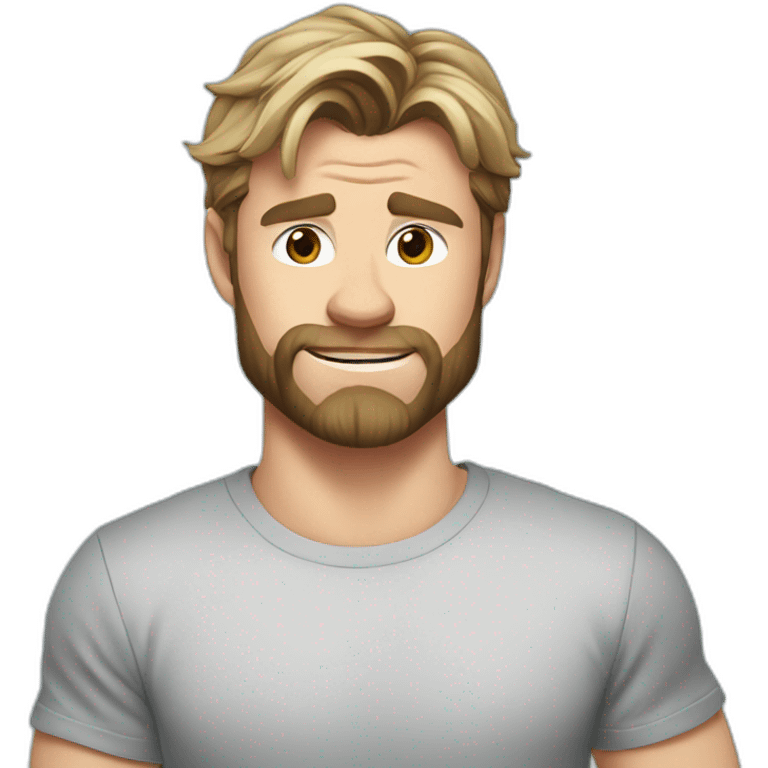 chris-hemsworth cartoon wearing tee emoji