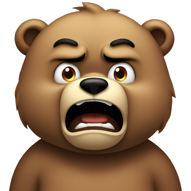 Angry fat bear mad emoji