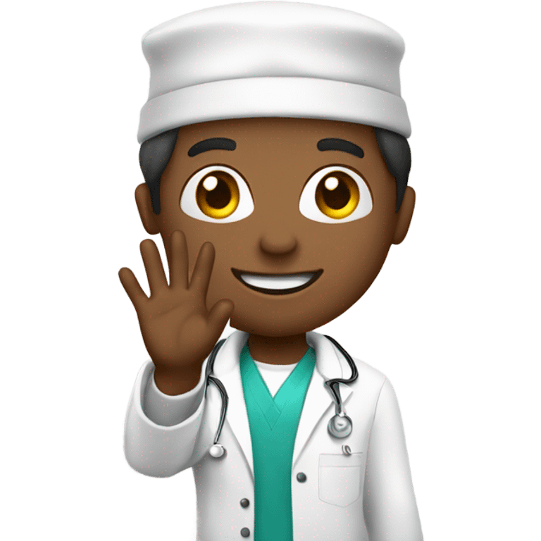 Medical Student waving bye emoji