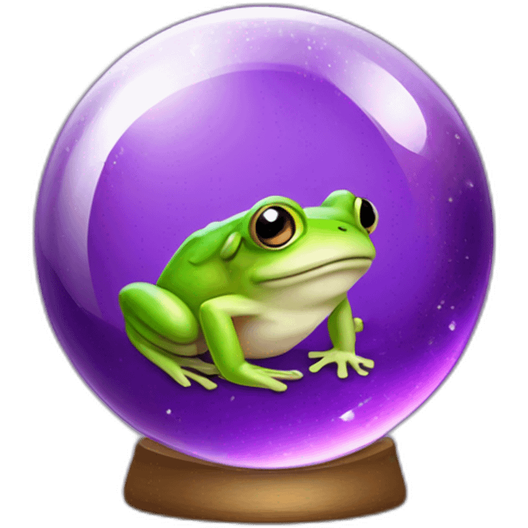 frog inside a purple crystal ball emoji