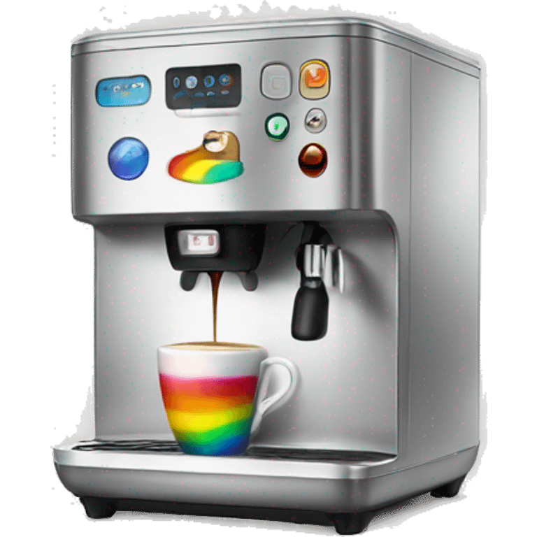 Rainbow coffee machine  emoji