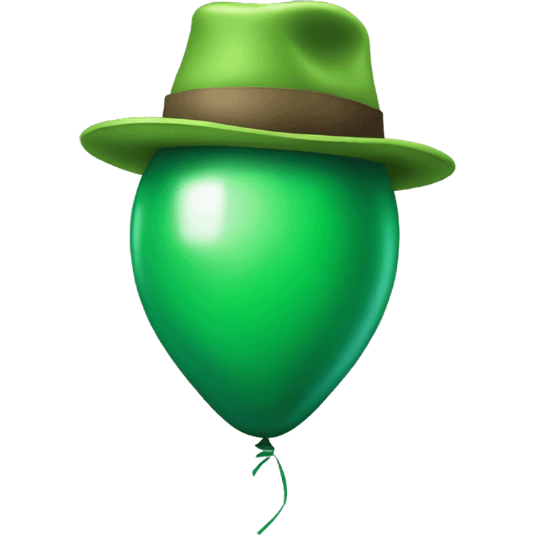 green balloon with a hat emoji