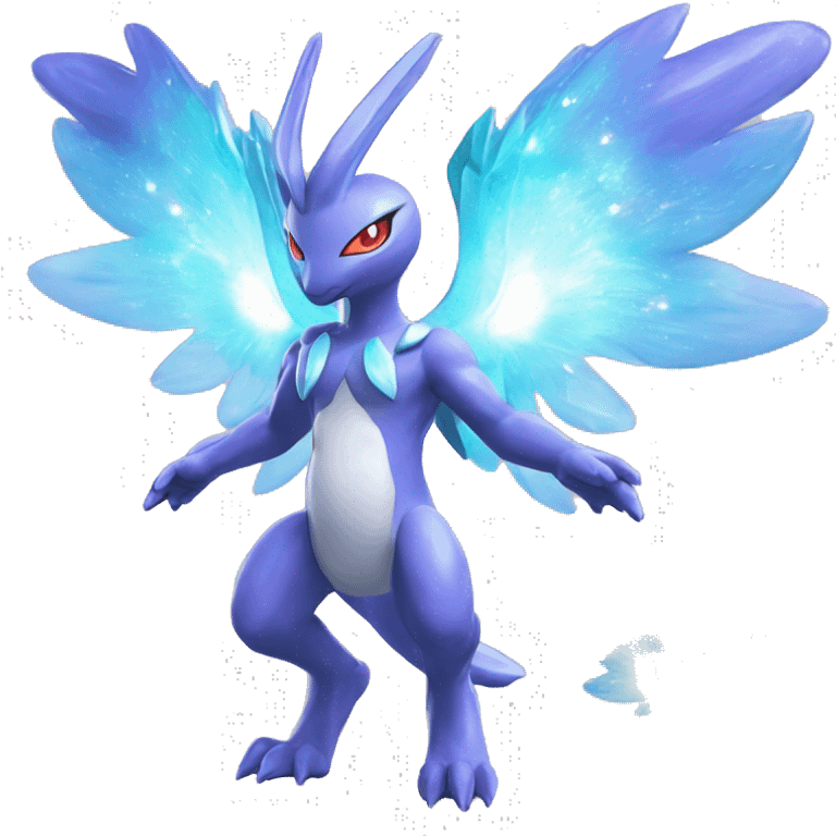 Celestial Godly Crystallic Colorful Vibrant Colors Flying Advanced Fakémon-Legendary-Pokémon-Creature Full Body emoji