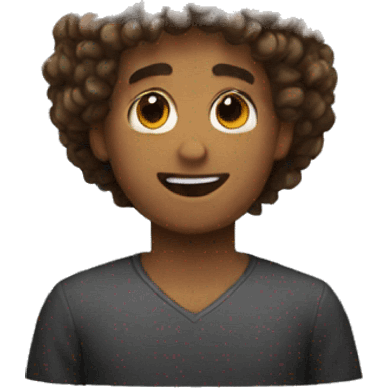 curly hair man in 21  emoji