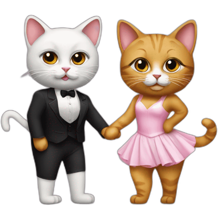 two cats dressed in costumes from the movie dirty dancing emoji