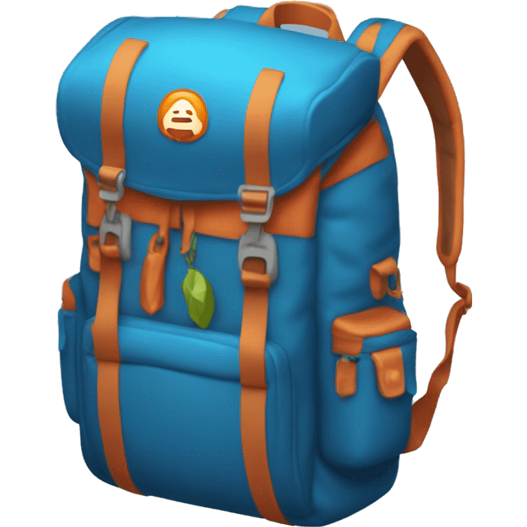 Adventurer's Backpack blue and organge emoji