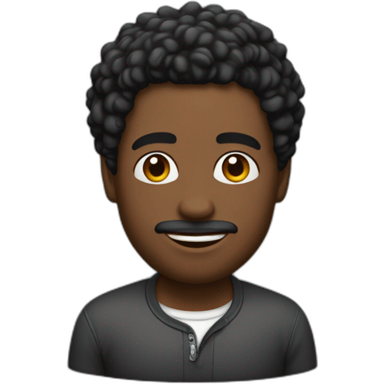 Homme 25 pour-cent africain avec cheveux noirs bouclés  emoji