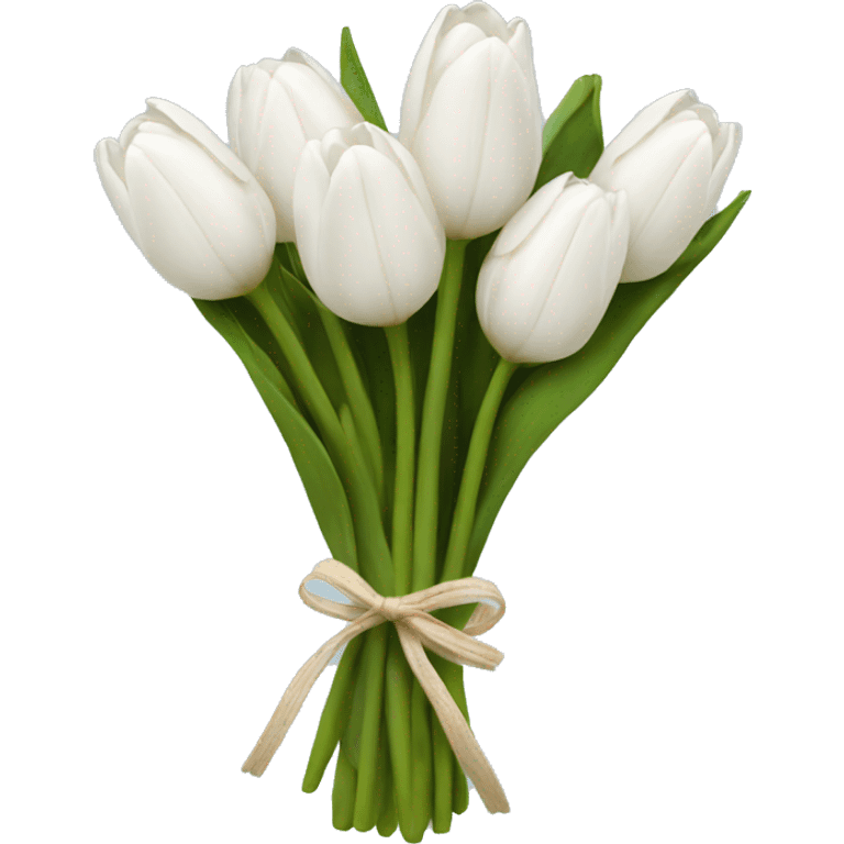 white tulip bouquet  emoji