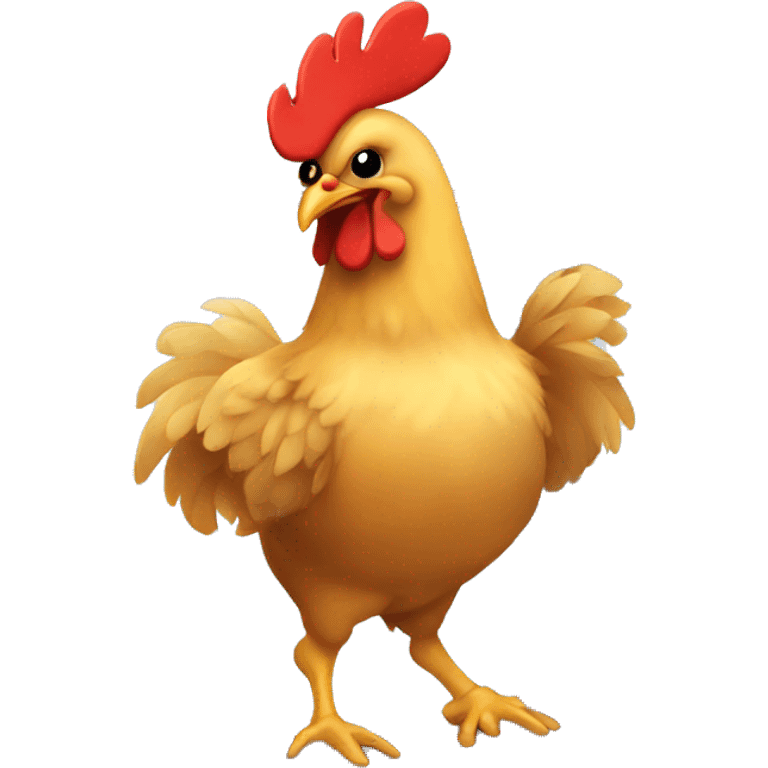 Chicken doing legs at the gym emoji