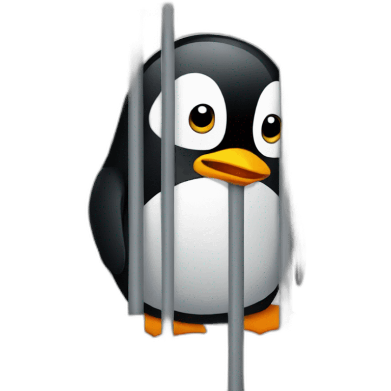 penguin behind bars emoji