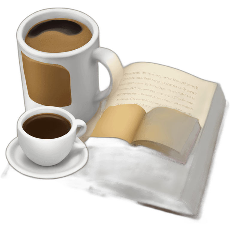 Book and coffee emoji