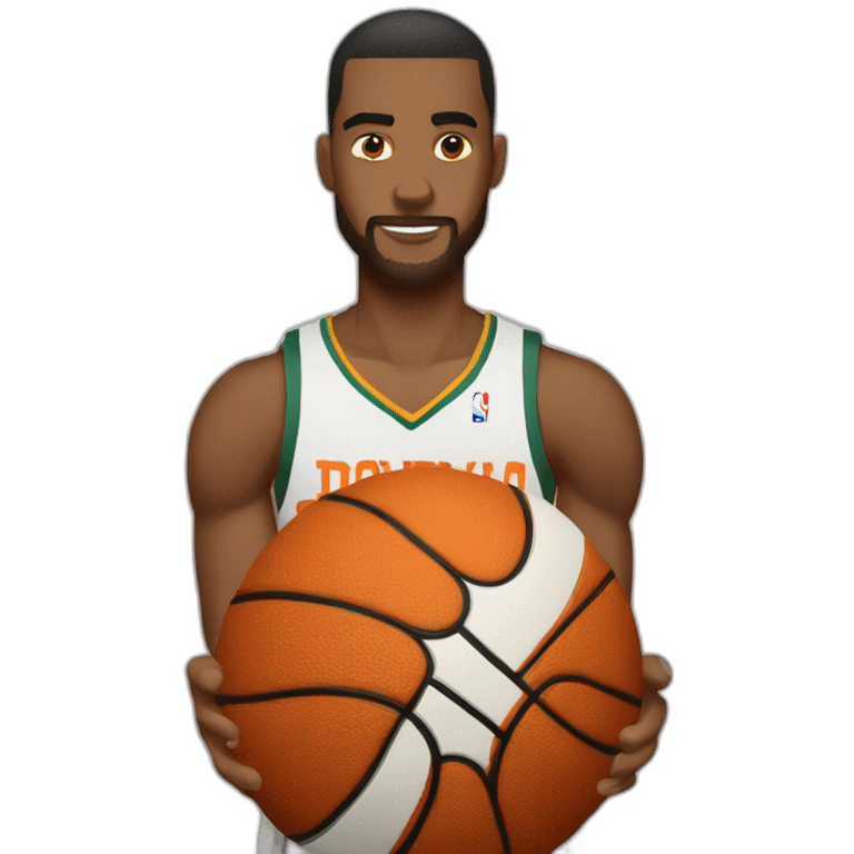 Bola de baloncesto con mano botando emoji