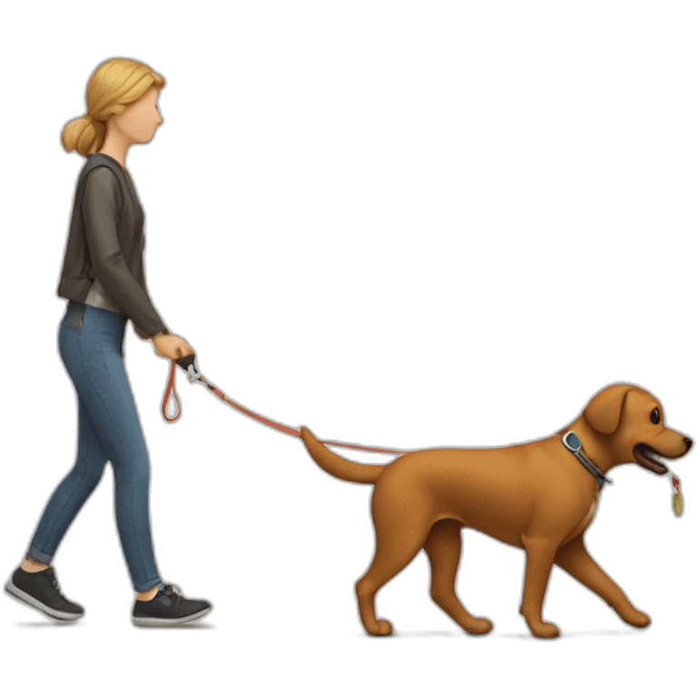 dog walking human on leash emoji