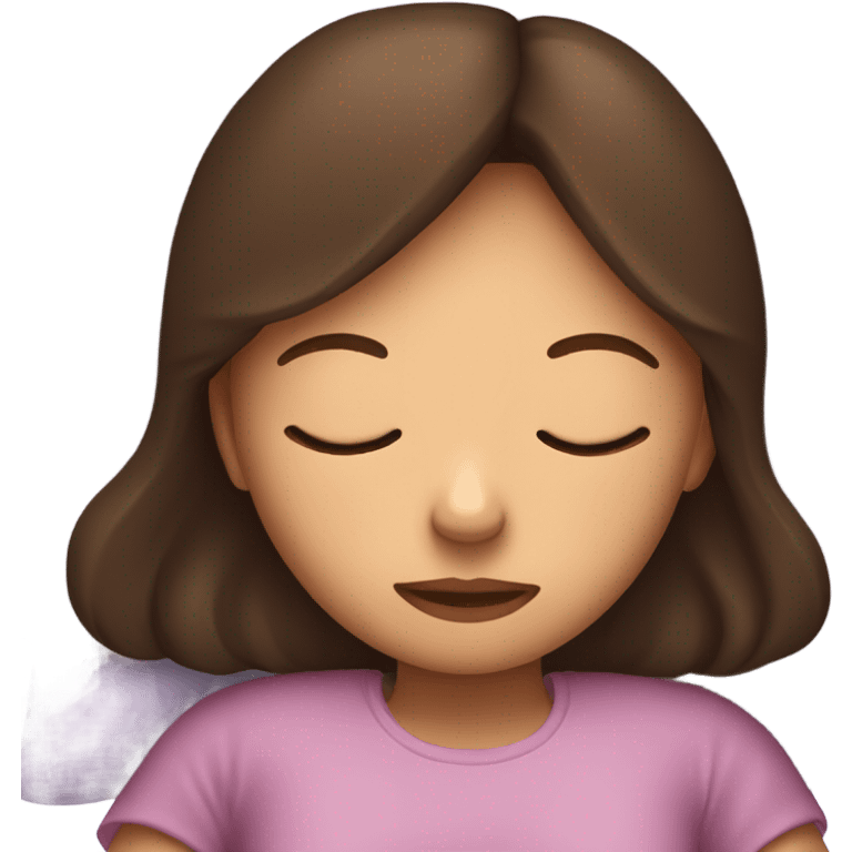 Brunette girl sleeping emoji