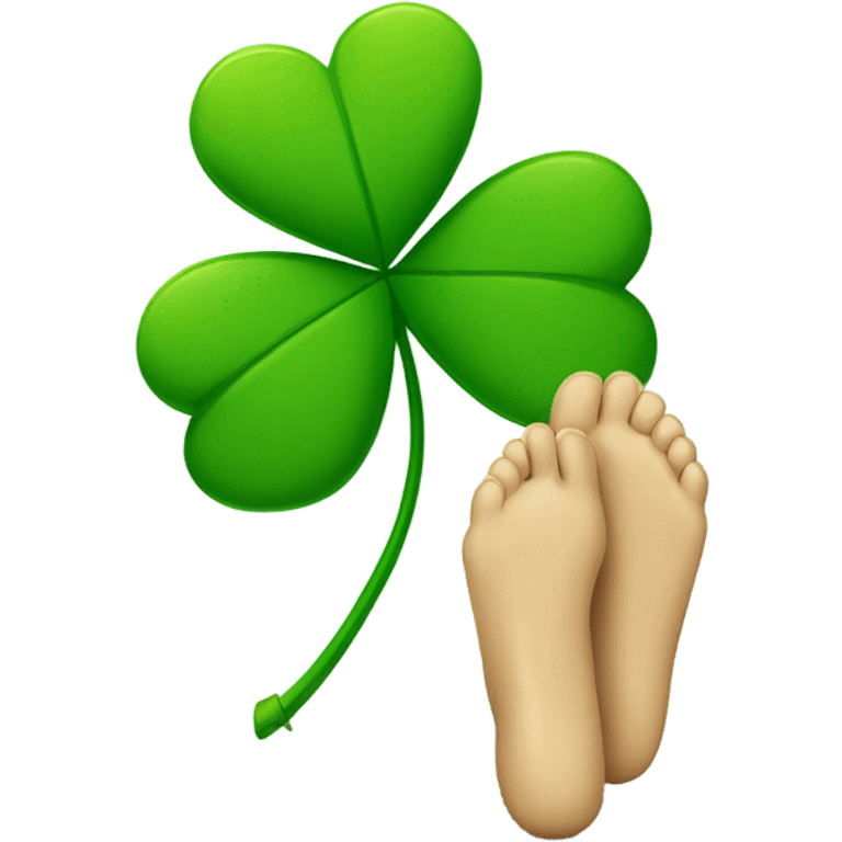 Four leaf clover on legs emoji