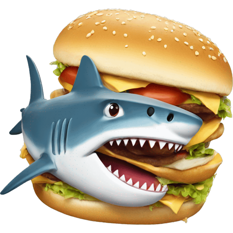 Shark eating a burger  emoji