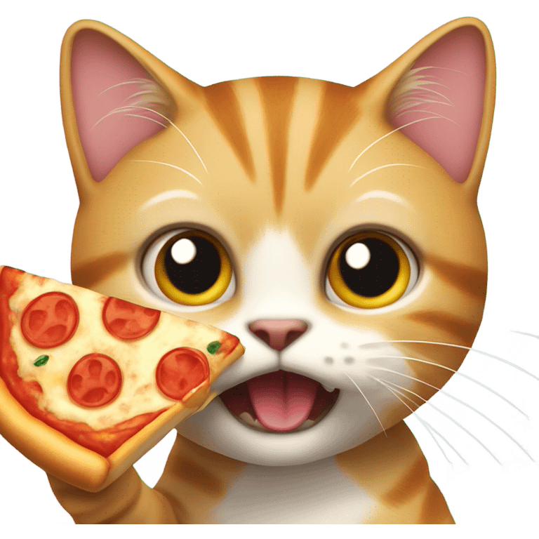 Cat eating a pizza in in one bite emoji