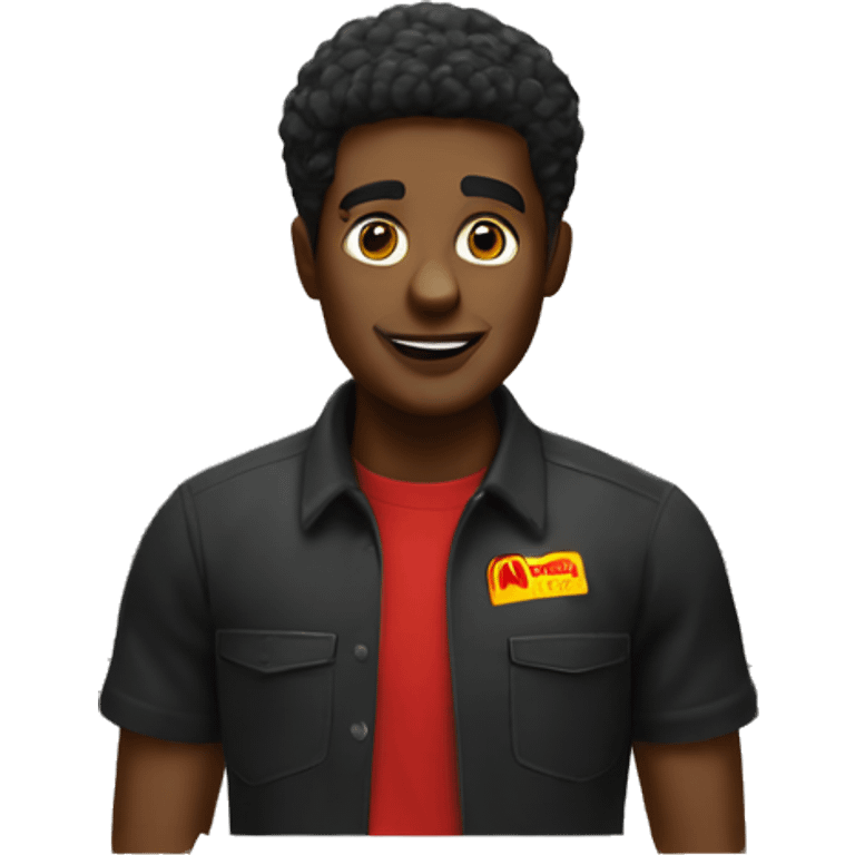 black worker at mcdonalds emoji