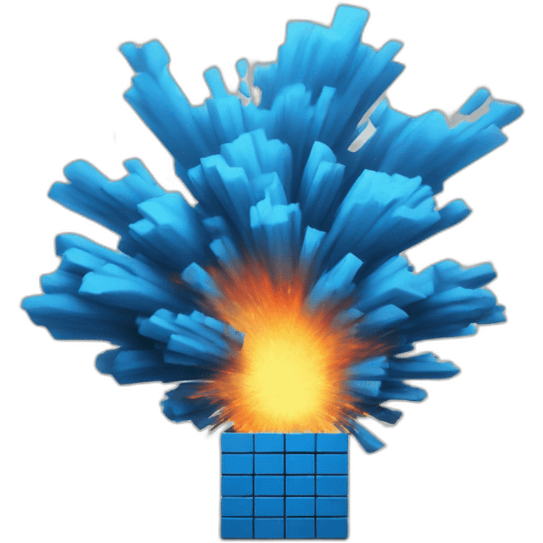 blue brick wall exploding emoji