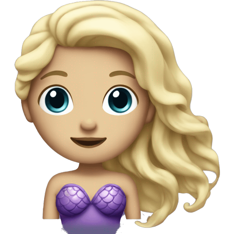 Mermaid with blonde hair, purple tail  emoji