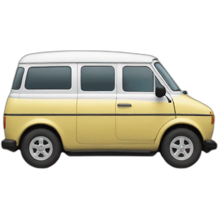 Mini van with “Out ‘N About” logo emoji