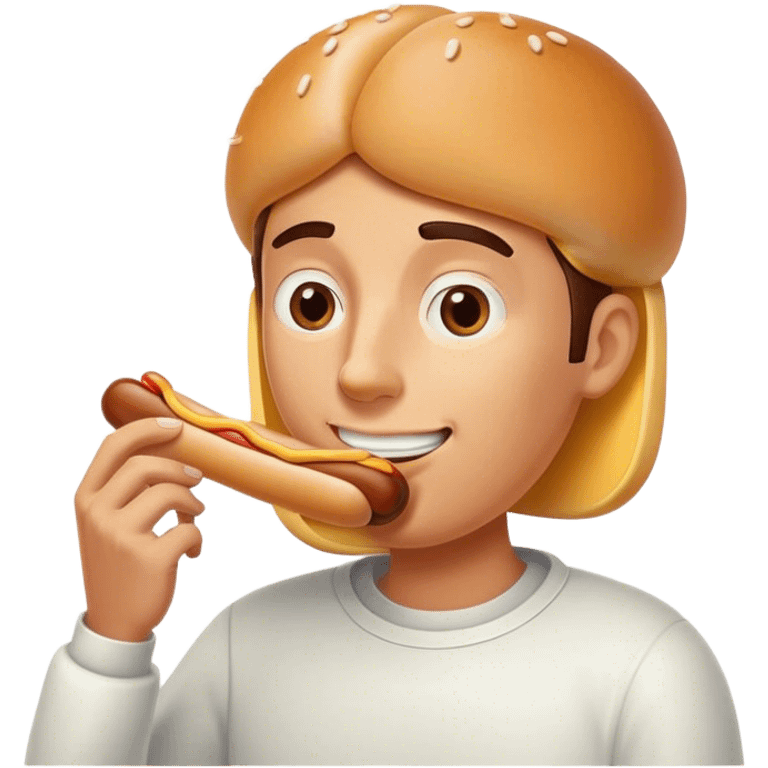 person eating a stick of butter in a hot dog bun emoji