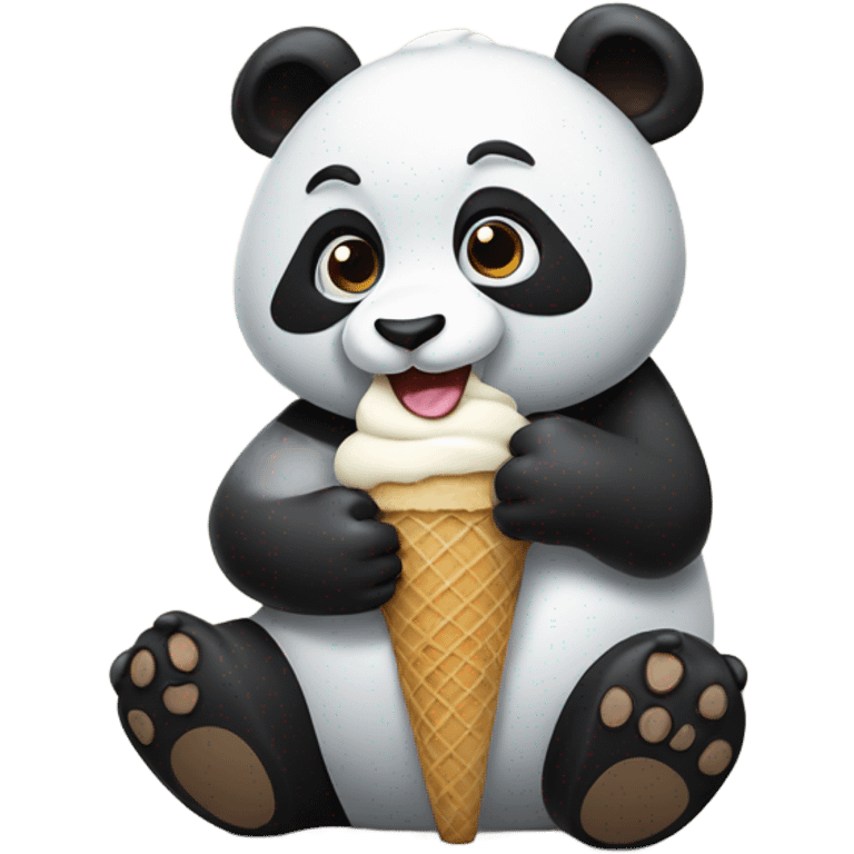 Panda eating ice cream emoji