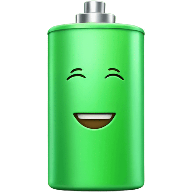 Green battery with single smile emoji