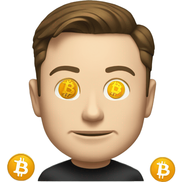 Elon Musk with Bitcoin logo emoji