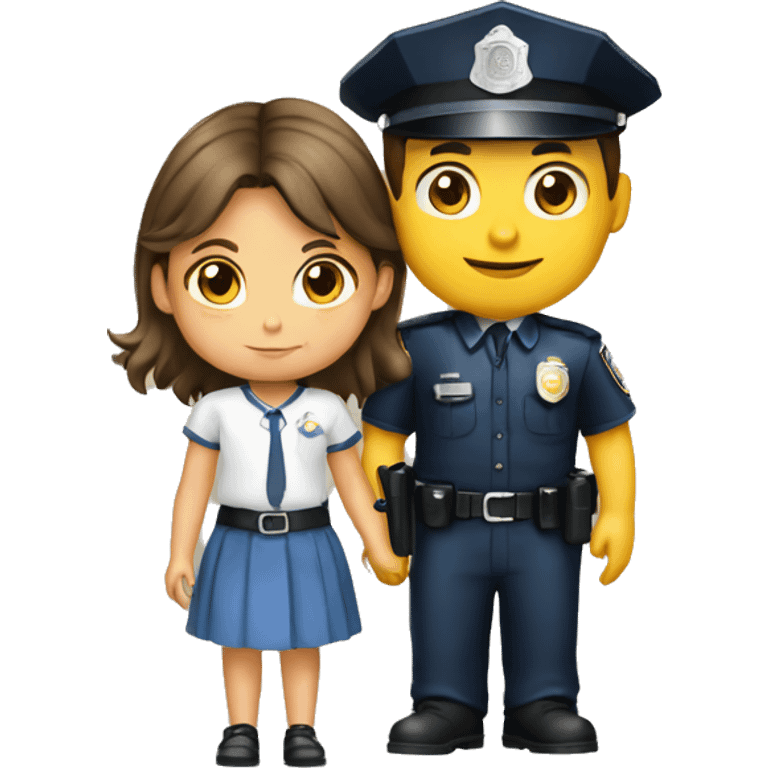 Policia con una niña emoji