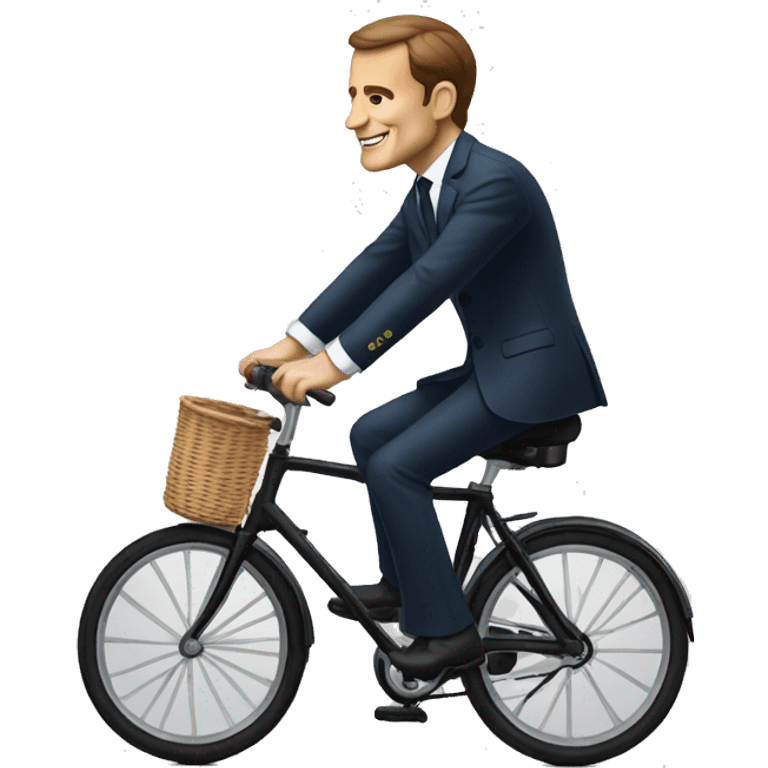 Macron sur un vélo emoji