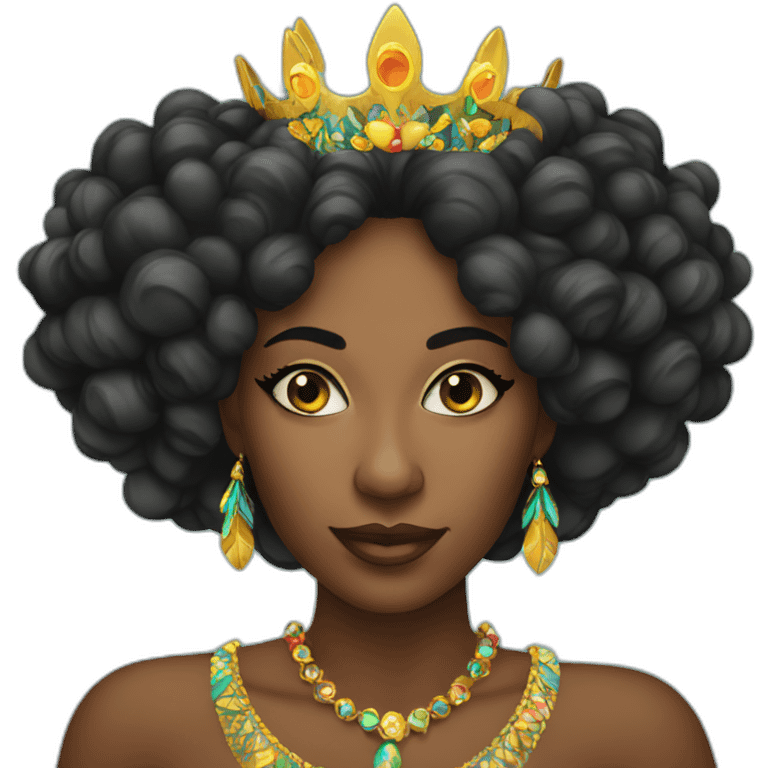 Black woman Queen of rio carnival emoji