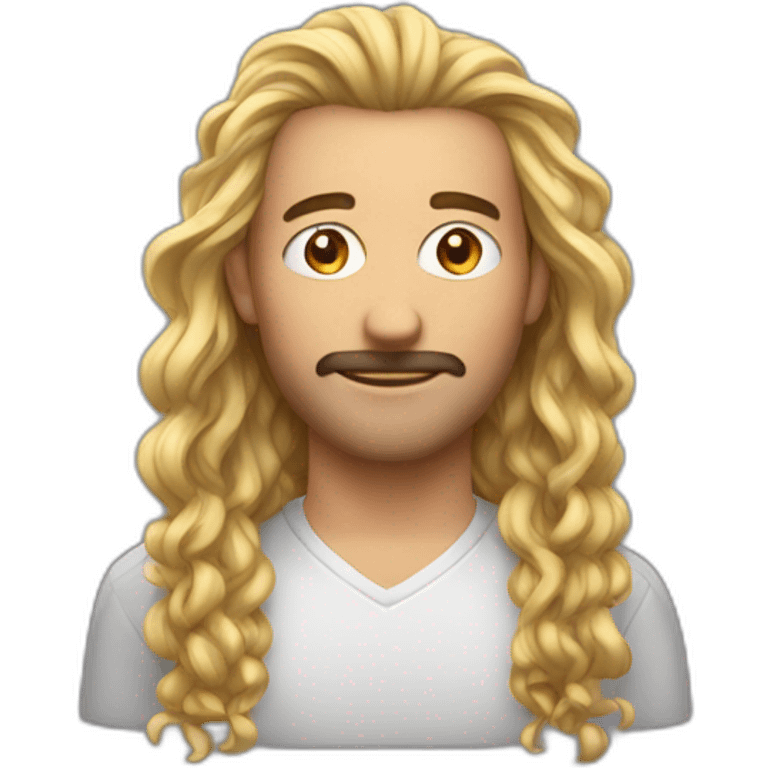 Homme, cheveux long bouclé emoji