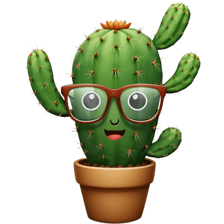 Cactus with glasses emoji