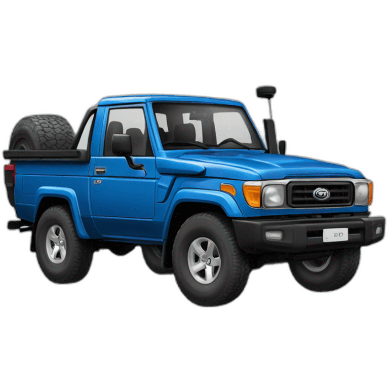 Fox driving a blue toyota landcruiser 70series emoji