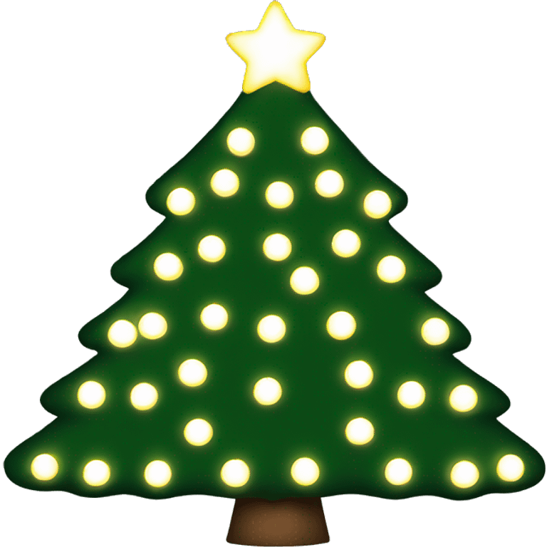 Christmas tree with white lights emoji