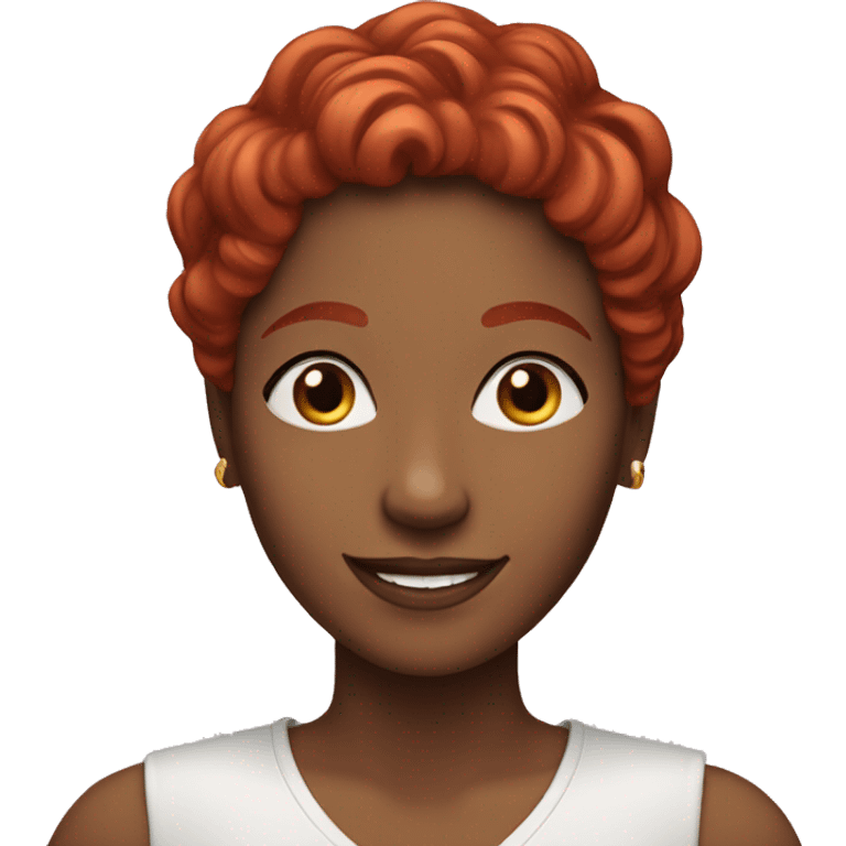 a beautiful, happy woman, whit red hair  emoji