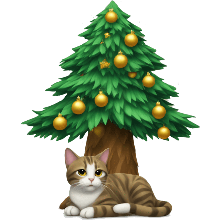 Cat in a christmastree emoji