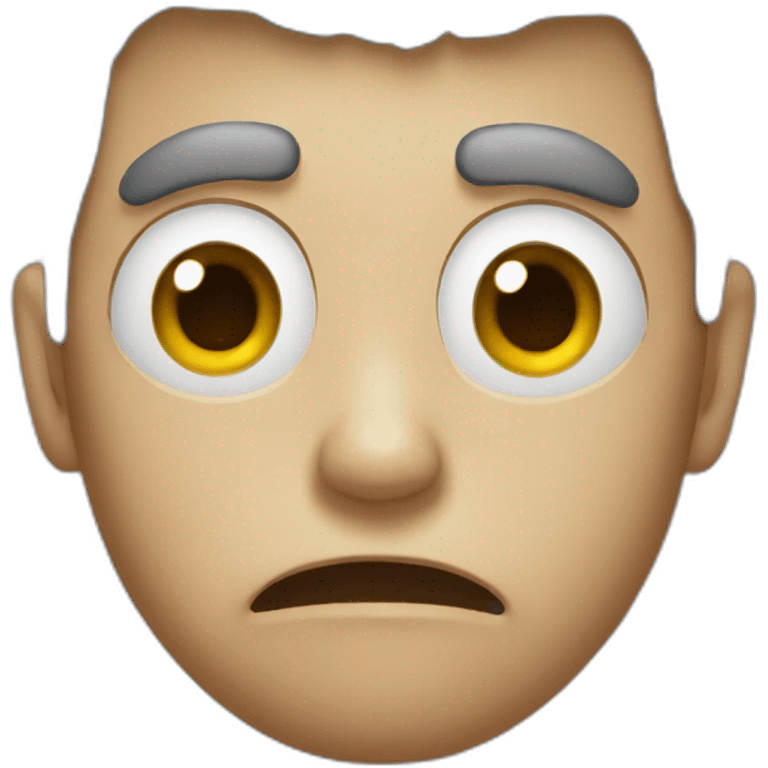 Bad looking embarrassed emoji