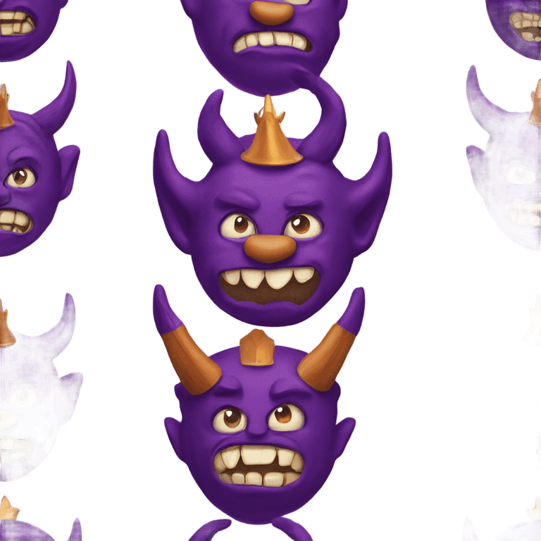 purple devil face with crown basketball emoji