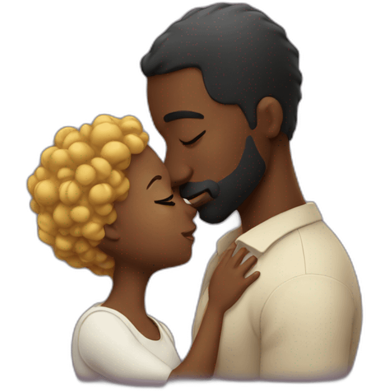 Black daddy kissing emoji