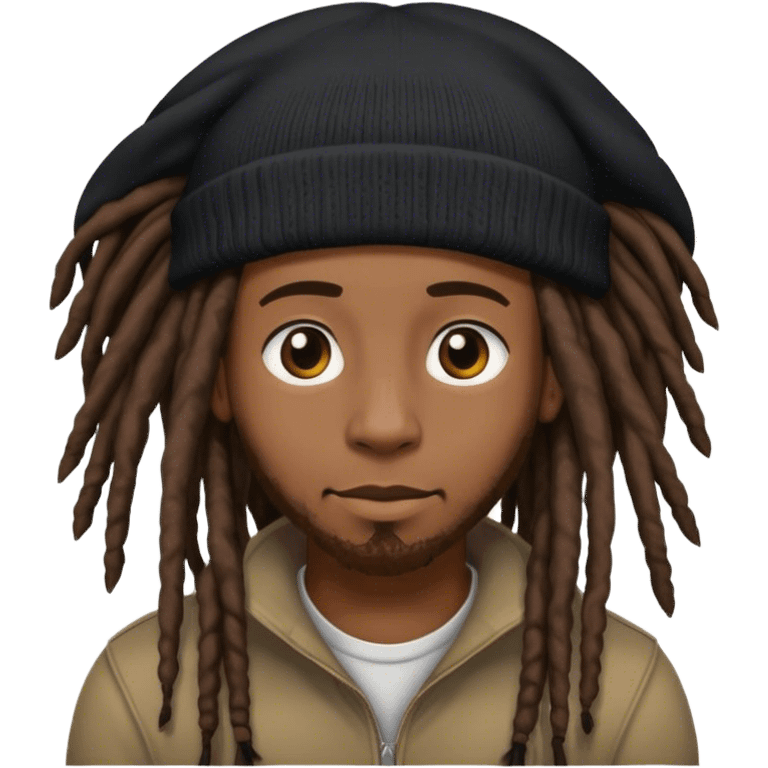 Black dude with dreads and a beanie emoji