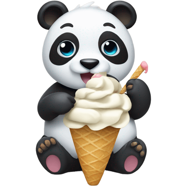 Panda eating ice cream emoji