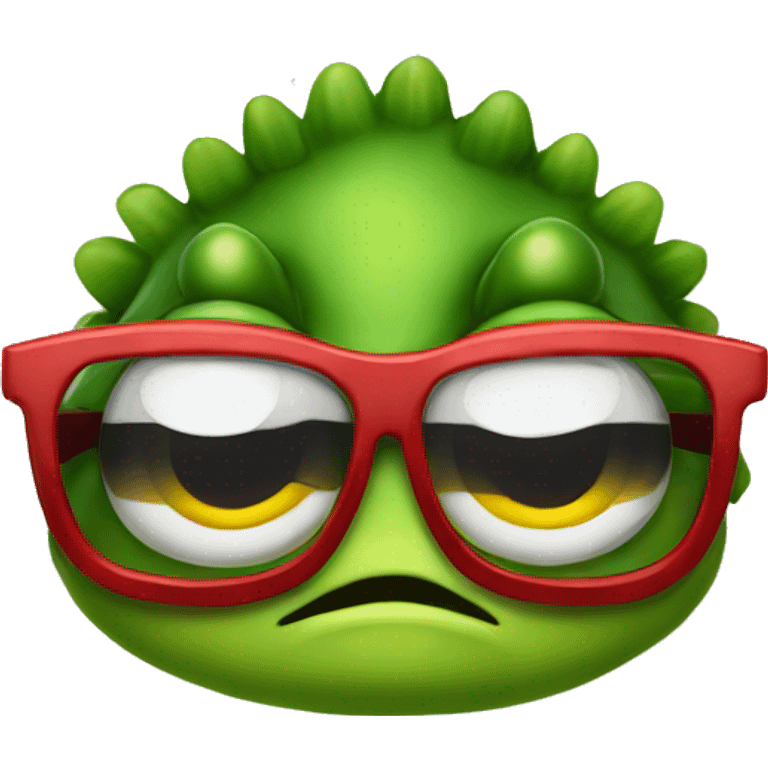 Sapo con gafas rojas emoji