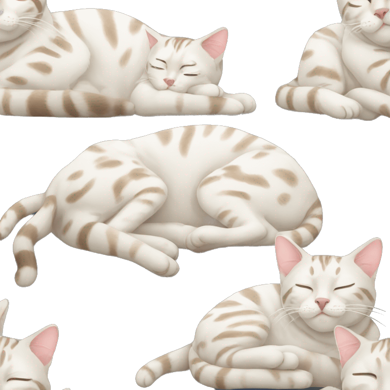 snow bengal cat sleeping emoji