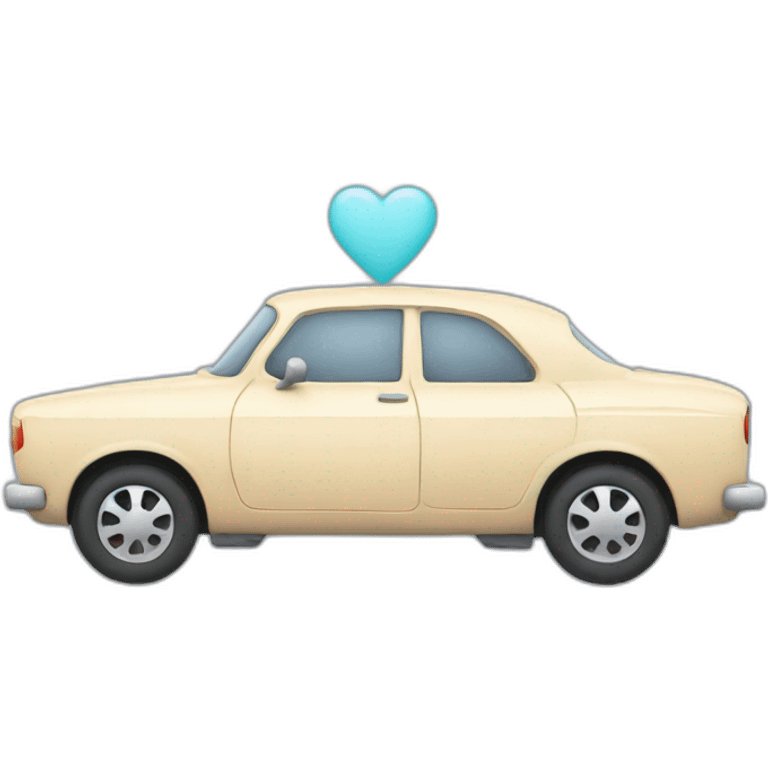 Car with a shape of heart emoji