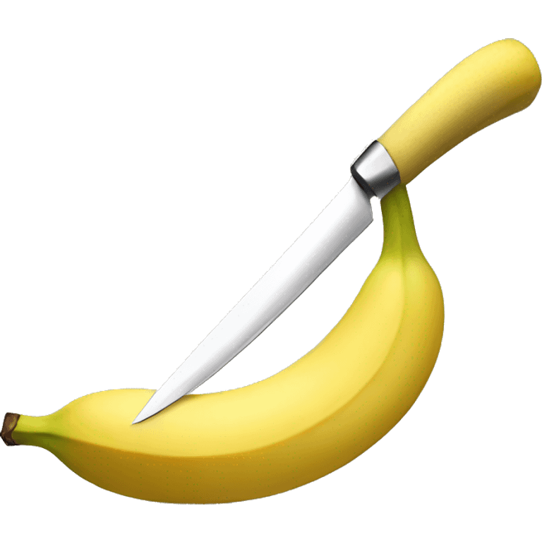 a banana being cut by a knife emoji