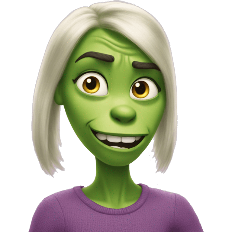 disgust ( from inside out ) x grinch has green skin emoji